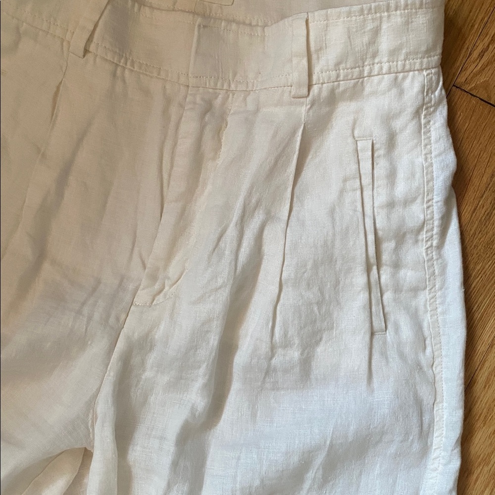 Everlane Cream Wide-Leg Linen Pants - Picture 6 of 10